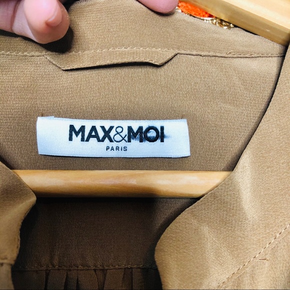 MAX & MOI 100% silk camel color dress - Picture 2 of 8